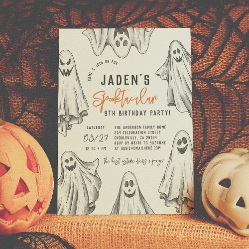 Halloween Ghosts Spooktacular Birthday Party Invitation