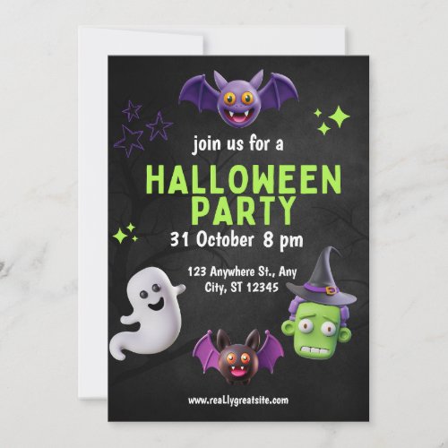 Halloween Ghosts Spooktacular Birthday Party  Invitation