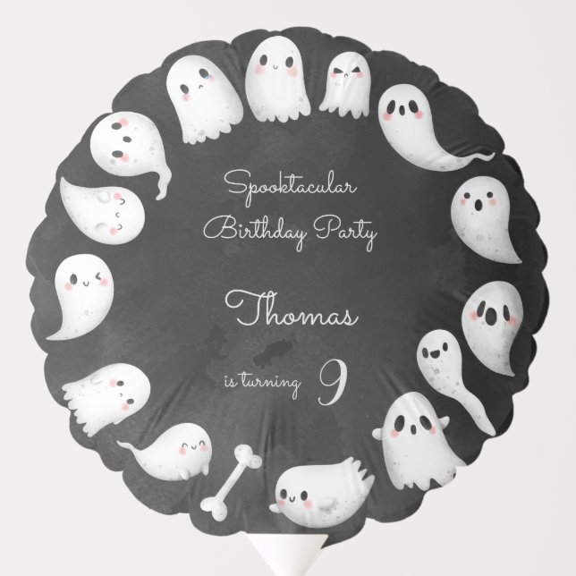 Halloween ghosts spooktacular kids birthday party balloon (Front)