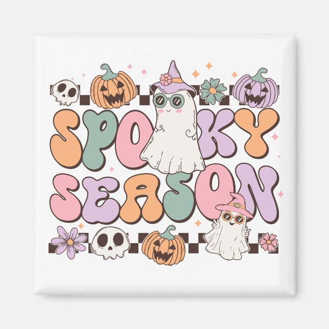 Halloween Ghosts Spooky Season Magnet (Front)