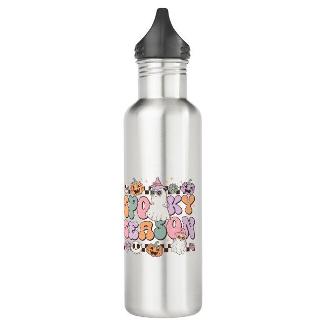 Halloween Ghosts Spooky Season Stainless Steel Water Bottle (Left)