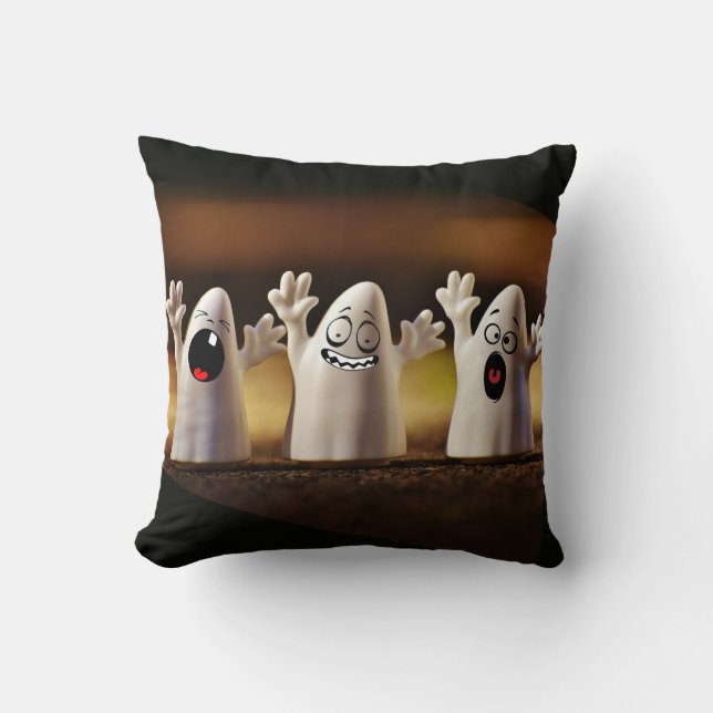 Halloween Ghosts  Throw Pillow (Front)