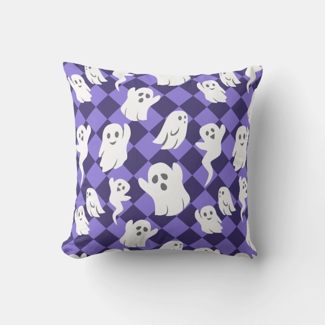 Halloween Ghosts Throw Pillow (Front)