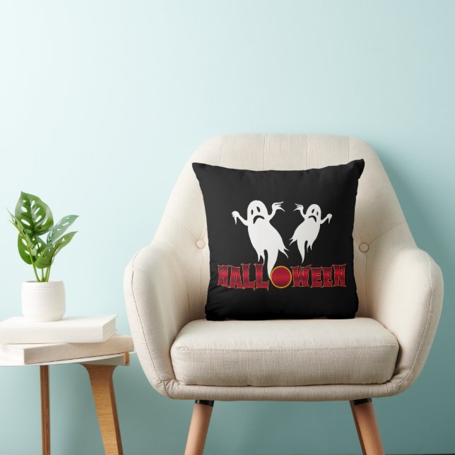 Halloween Ghosts Throw Pillow (Chair)
