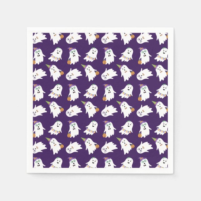 Halloween Ghosts Trick Or Treat Napkins (Front)