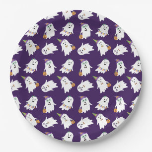 Halloween Ghosts Trick Or Treat Paper Plates