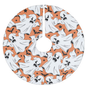Halloween ghosts: vintage textile texture. brushed polyester tree skirt