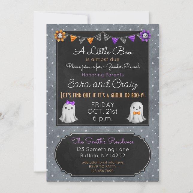 Halloween Ghoul or Boo-y baby Invitation (Front)