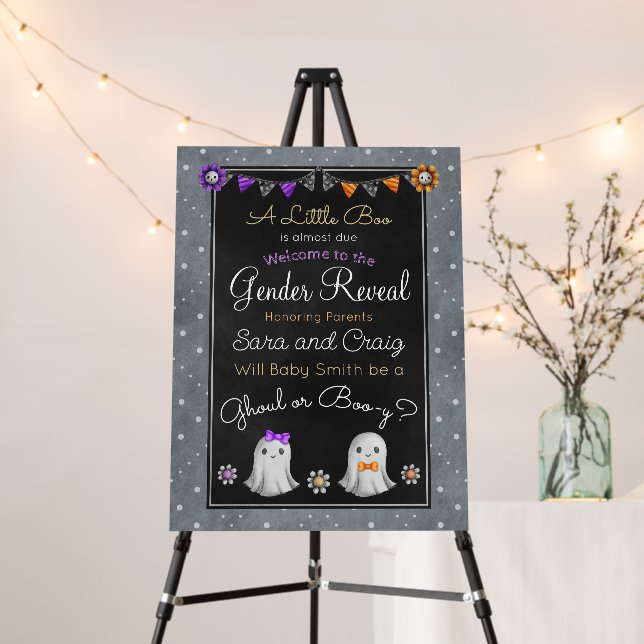 Halloween Ghoul or Boo-y gender reveal Foam Board (In Situ (Stand))