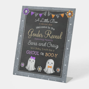Halloween Ghoul or Boo-y gender reveal Pedestal Sign