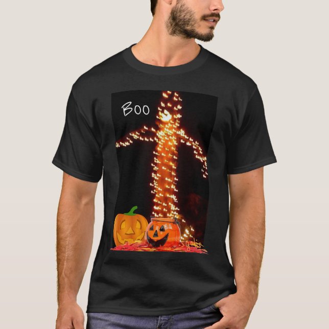 Halloween Ghoul with Pumpkins Party T-Shirt (Front)