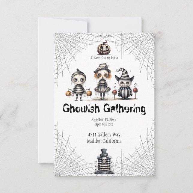 Halloween Ghoulish Gathering Invitation (Front)