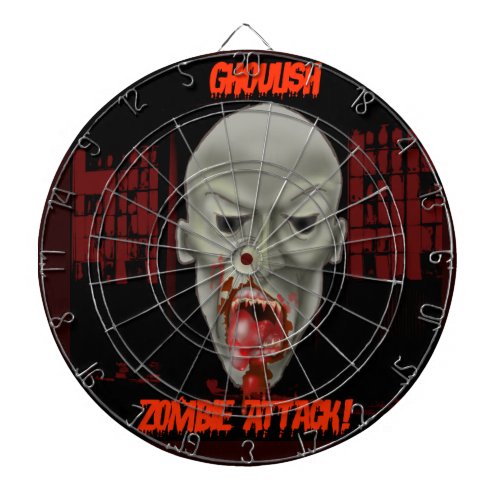 Halloween Ghoulish Zombie Attack Dartboard With Darts