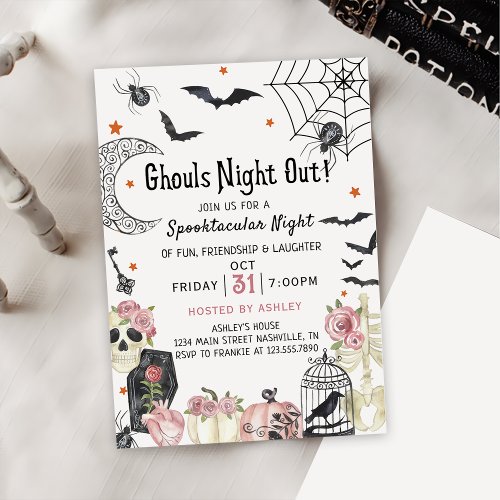 Halloween Ghouls Night Out Party Ladies Night Invitation