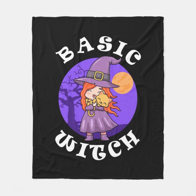 Halloween Gift | Basic Witch Fleece Blanket (Front)