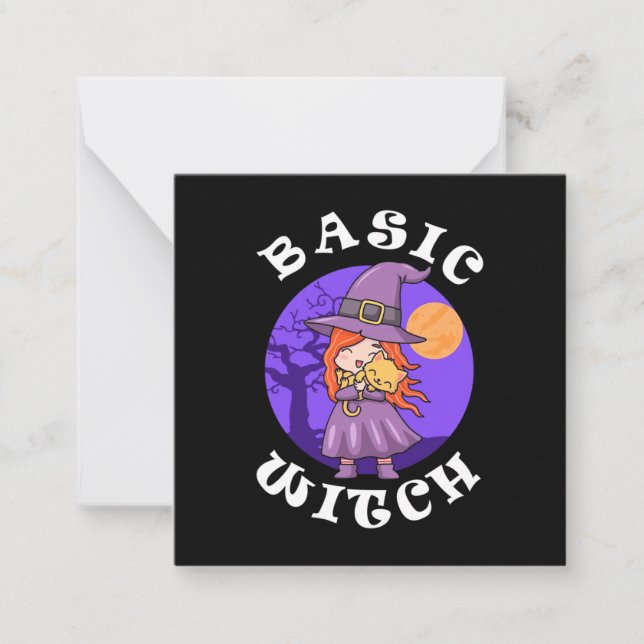 Halloween Gift | Basic Witch Note Card (Front)