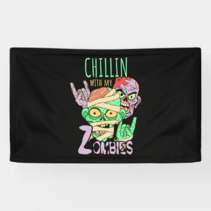 Halloween Gift Chillin With My Friends Banner