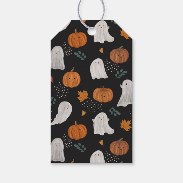 Halloween Gift Tag – Ghosts, Pumpkins & Autumn (Front)