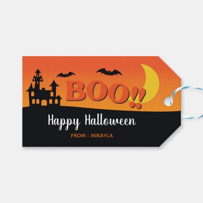 Halloween Gift Tag with Editable Name