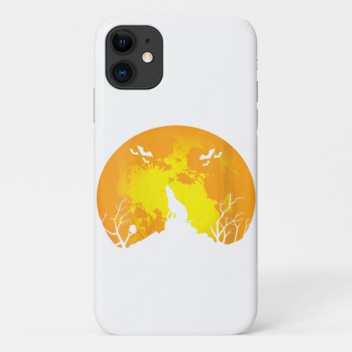 Halloween Gift  Whippet Dog Scary and Full Moon iPhone 11 Case