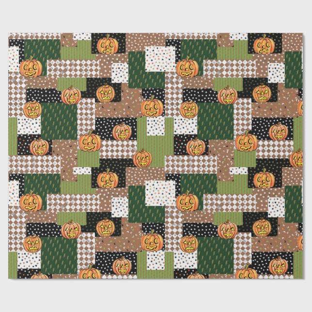 Halloween gift wrapping paper patchwork (Flat)