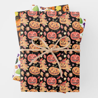 Halloween gift wrapping paper sheets