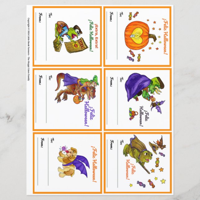 Halloween Gifting Party Class Cards Set 3 SPANISH (Front)