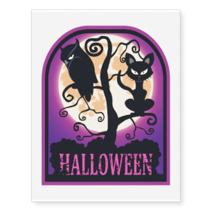 Halloween Gifts - Creepy Horror Cat & Owl Temporary Tattoos