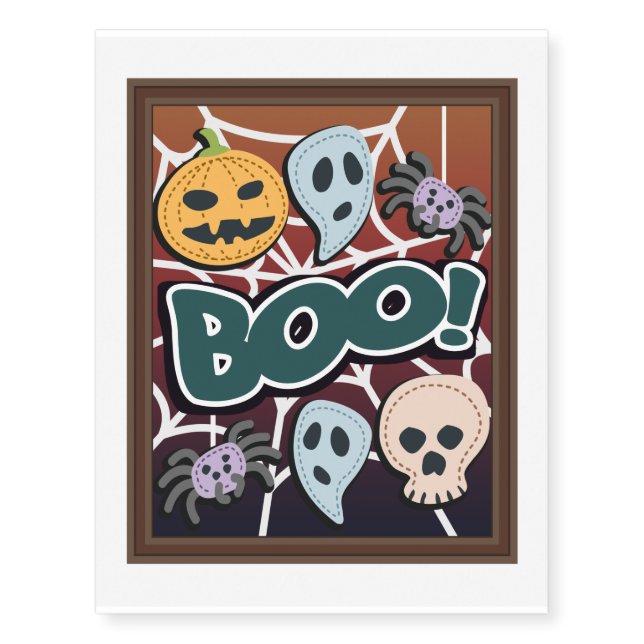 Halloween Gifts - Cute & Scary Halloween Stuff Temporary Tattoos (Front)
