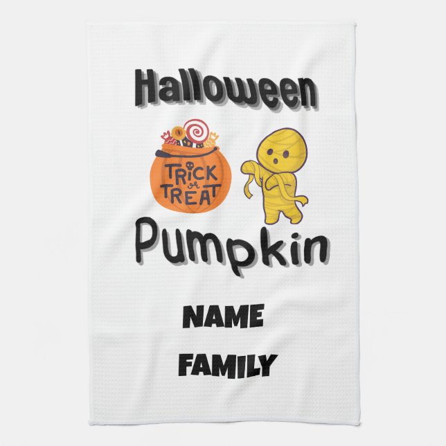 Halloween gifts for family personalized kitchen  kitchen towel (Vertical)