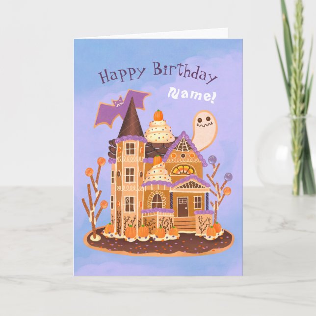 Halloween Gingerbread Haunted House Card (Front)