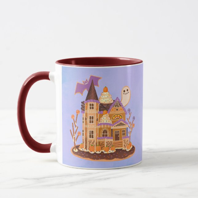Halloween Gingerbread Haunted House Mug (Left)