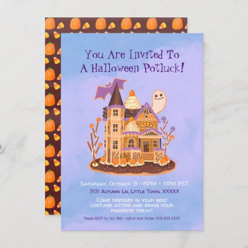 Halloween Gingerbread House Invitation