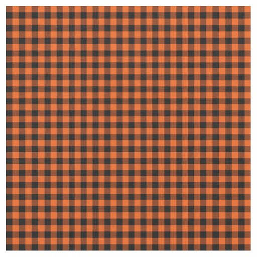 Halloween Gingham 01-Orange-Black Fabric | Zazzle