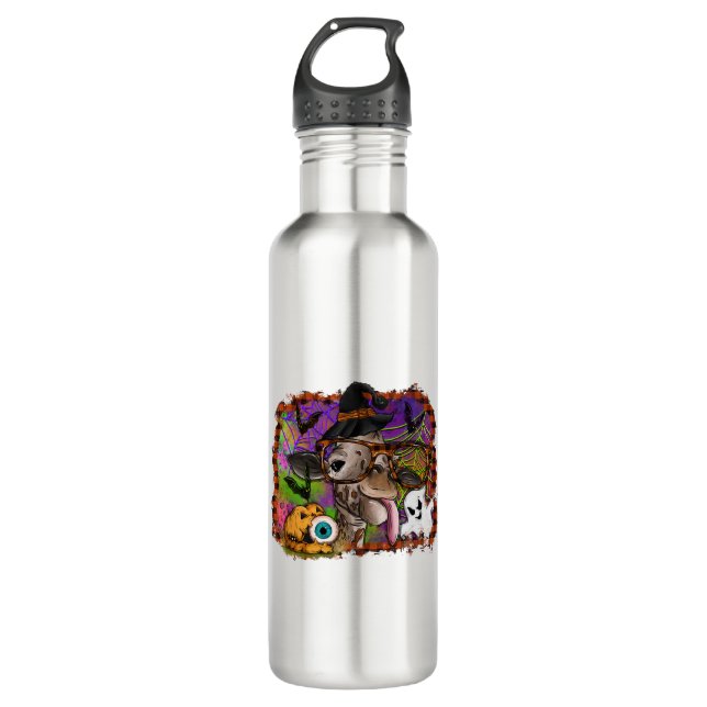 Halloween Giraffe Stainless Steel Water Bottle (Front)
