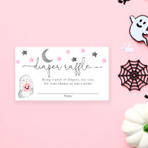Halloween girl baby shower diaper raffle cards