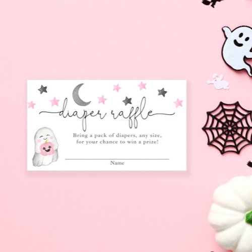 Halloween girl baby shower diaper raffle cards