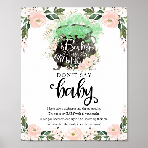 Halloween Girl Baby Shower Dont Say Baby Sign