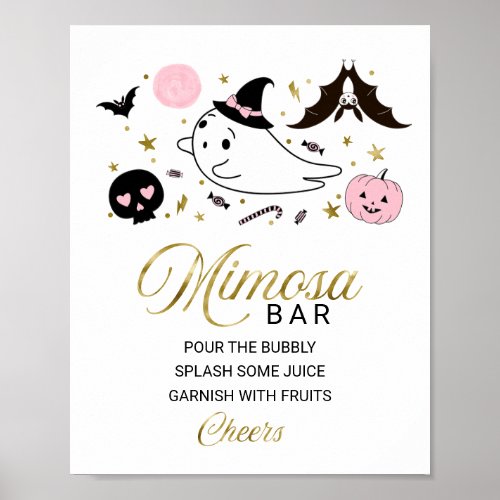 Halloween Girl Baby Shower Mimosa Bar Sign