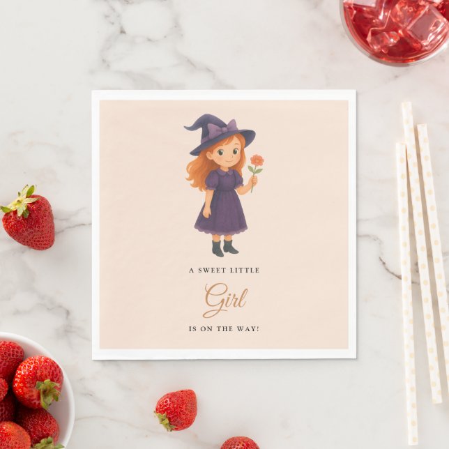 Halloween Girl Baby Shower Napkins (Insitu)