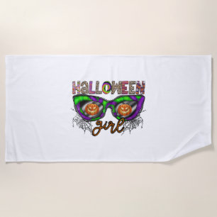 Halloween Girl Beach Towel
