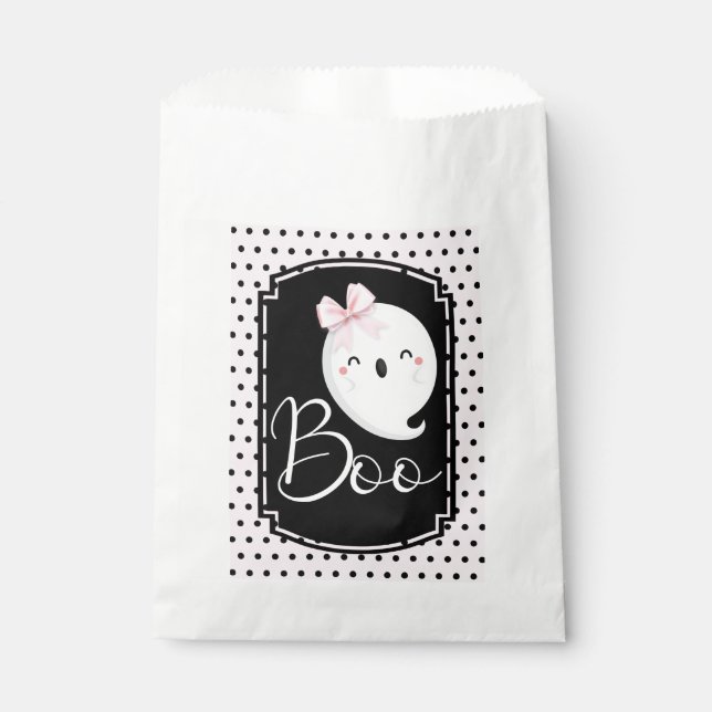 Halloween Girl Birthday Boo Ghost Favor Bag (Front)