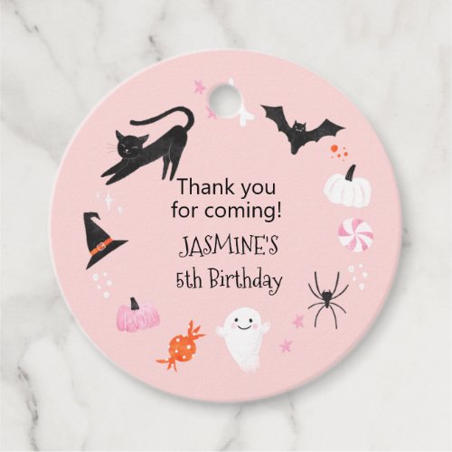 Halloween Girl Birthday Party Favor Tags