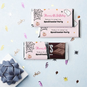 Halloween Girl Birthday Pink Cute Ghost Hershey Bar Favors