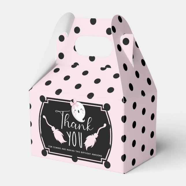 Halloween Girl Birthday Thank you Custom Favor Boxes (Front Side)