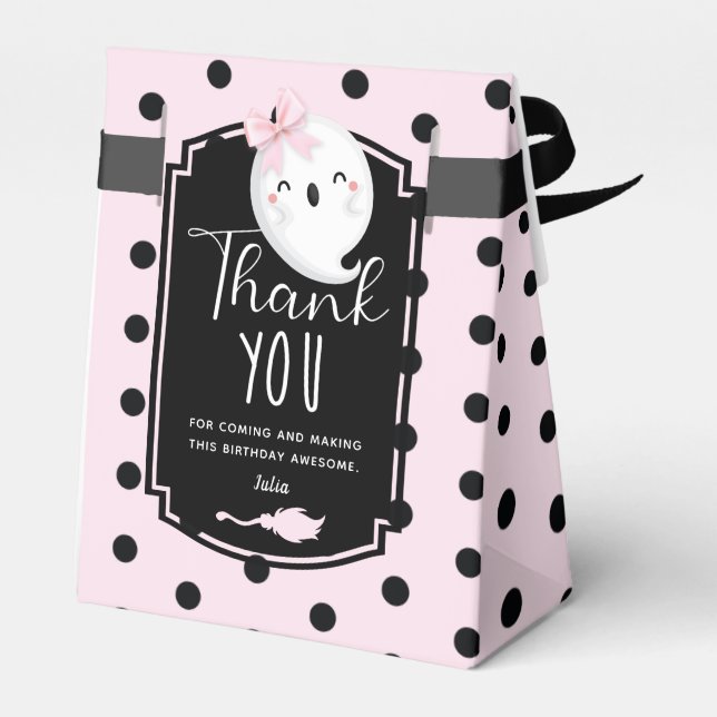 Halloween Girl Birthday Thank you Favor Boxes (Back Side)