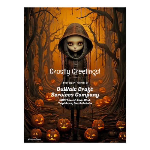 Halloween Girl Business Holiday Promotional Poster