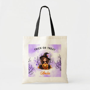 Halloween Girl Cute Little Witch Candy Tote Bag