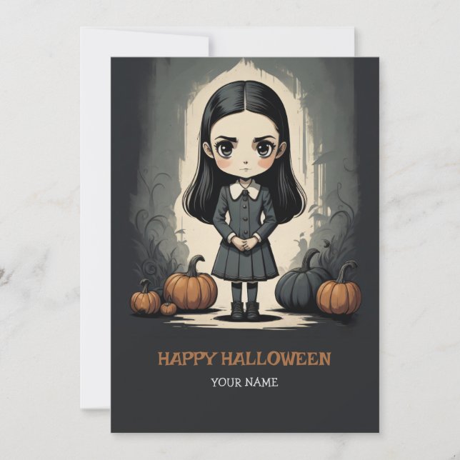 halloween girl Flat Holiday Card (Front)