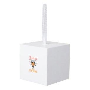 Halloween Girl Has No Costume Pumpkin Cube Ornament